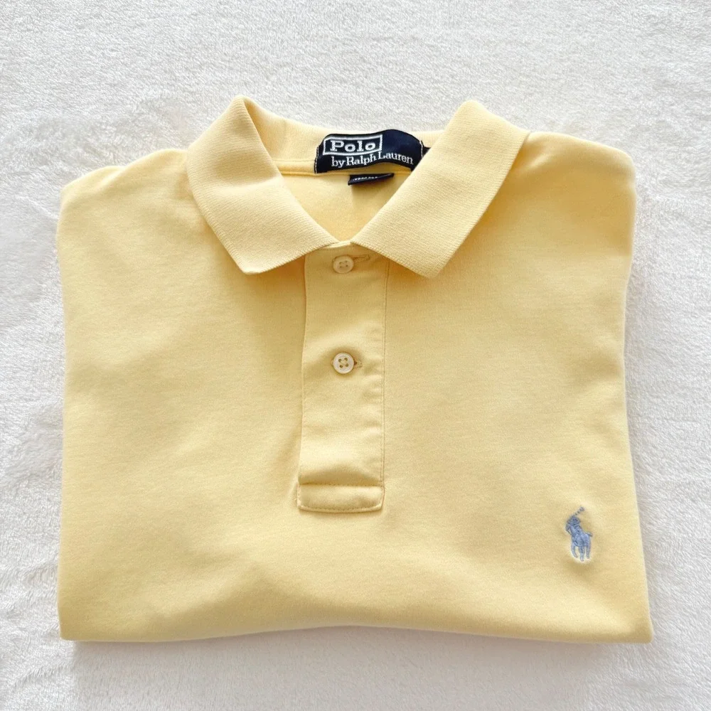 Polo Ralph Lauren Polo Shirt Mens Medium Yellow Excellent Classic Fit Cotton